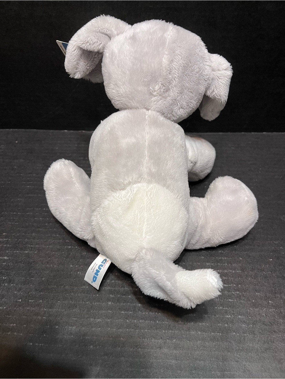 Baby Gund Spunky Gray Puppy Dog Plush Lovey Toy 8" White Eye Patch NWT - Picture 6 of 9